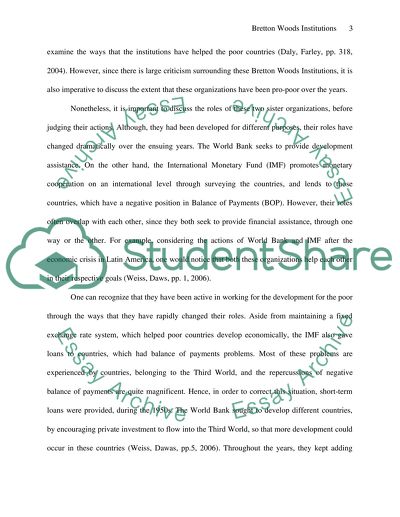 Influence of Bretton Woods Institutions