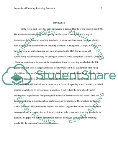 Factors Contributing to SEC Adopting International Financing Reporting Standards
