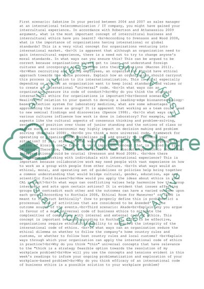 Concepts of Intercultural Business and Intercultural Ethics