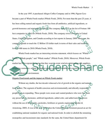 Marketing Strategies of Whole Foods Market