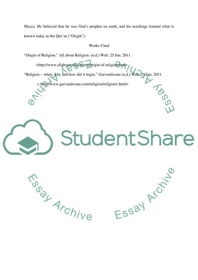 History and Developyment of Religion