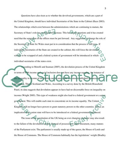 Devolution Scheme in the United Kingdom