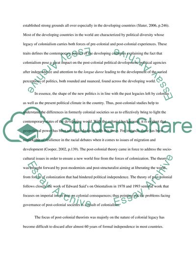 Post-Colonialism International Relation Theory