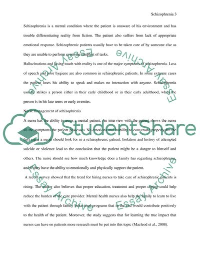 Mental health schizophrenia