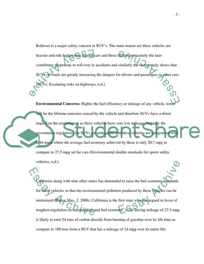 SUV Pricing for Environmental and Safety