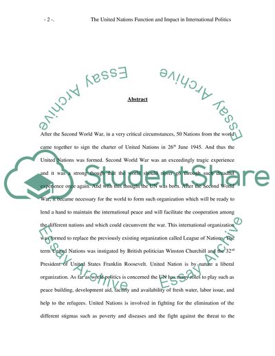 The United Nations Function