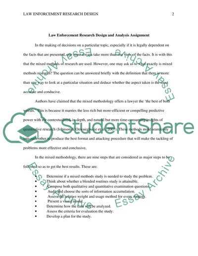 Law Enforcement Research Design and Analysis Assignment 1
