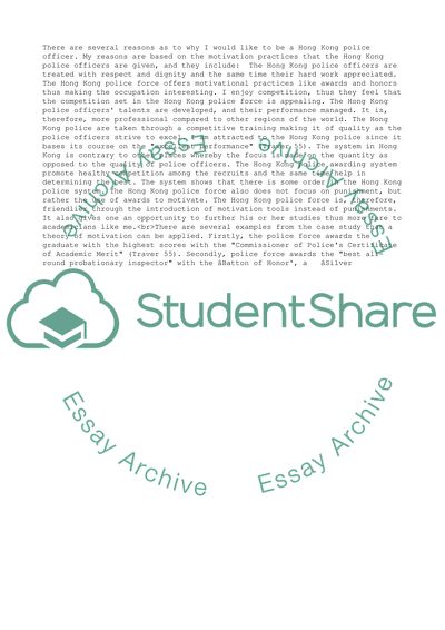 Interest in Working as a Hong Kong Police Officer