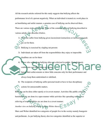 Bullying at Workplace