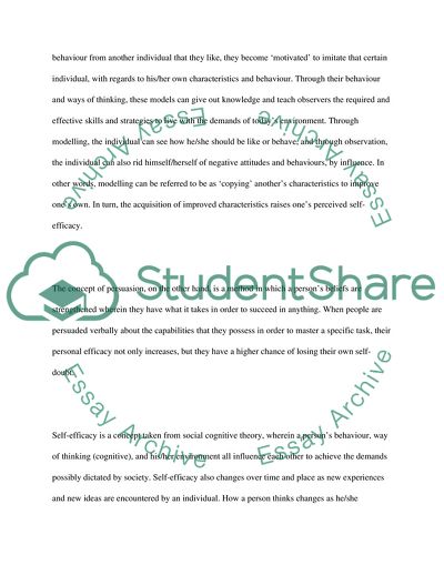 The Phenomenon of Self-Efficacy