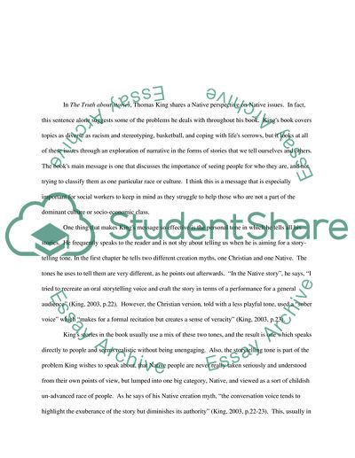 The Truth about Stories: A Native Narrative