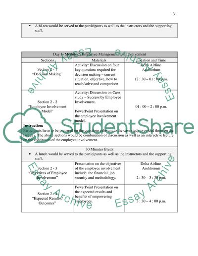 Designing a training course