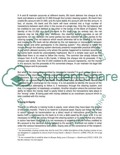 Tracing in Common Law