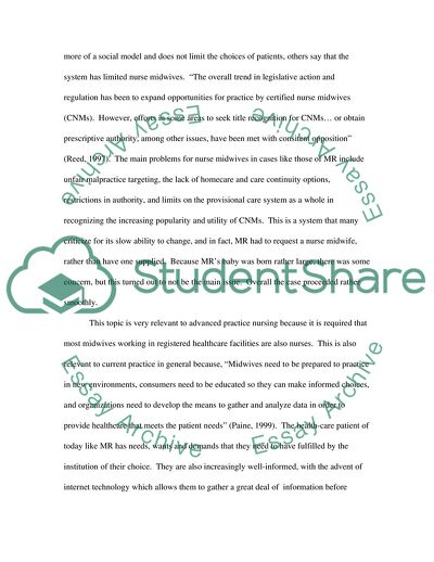 Client from Midwifery Discipline for Whom Provided Care