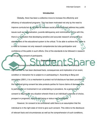 Informed Consent in Educational Research Settings: Definitions, Requirements, and Exemptions