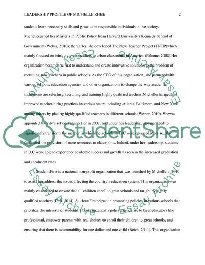 Leadership Profile of Michelle Rhee