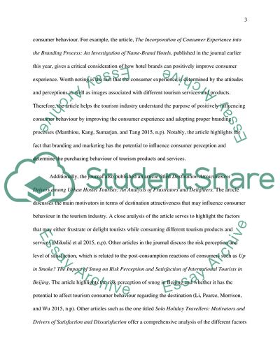 Consumer Behavior in the Tourism Industry