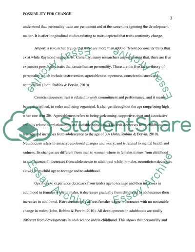 Personality and Traits are Not Static but Continue to Advance throughout Ones Life