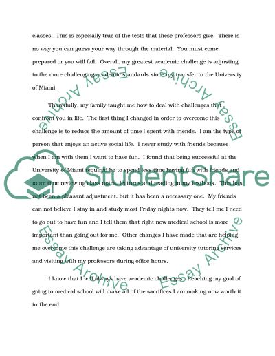overcoming a challenge college essay examples
