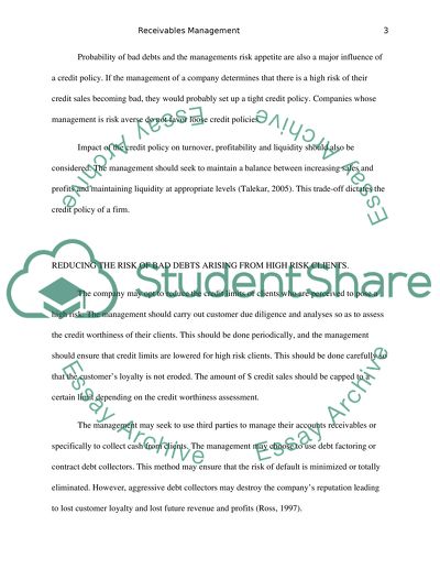 Chapter 8 Discussion 2 Week 5 Receivables