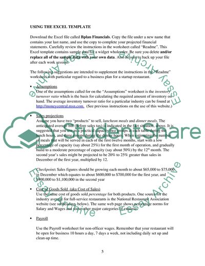 Business Plan: Frelighs Italian Cuisine