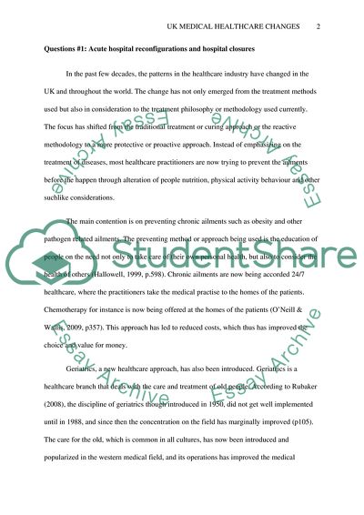 The UK Medical-Healthcare Changes