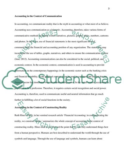 Accounting Does Not Communicate Reality, It Constructs Reality