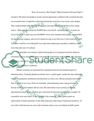 Homo Economicus: How People Make Economic