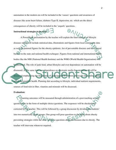 The Strategy of Obesity Prevention