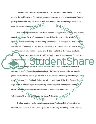 Fundraising Through Commercial Social Networks by Non-Profit Organizations