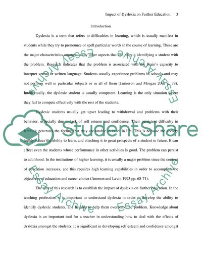 How does having dyslexia impact on further education