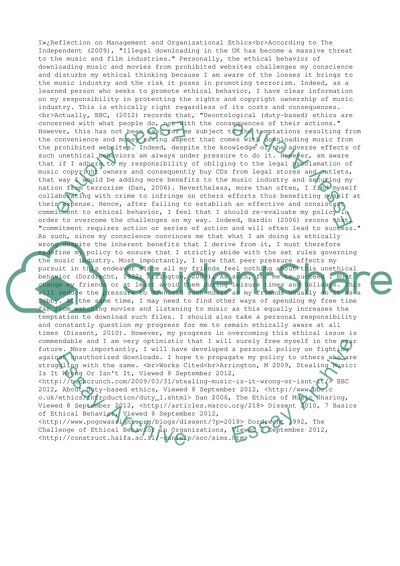 Management and Organizational Ethics