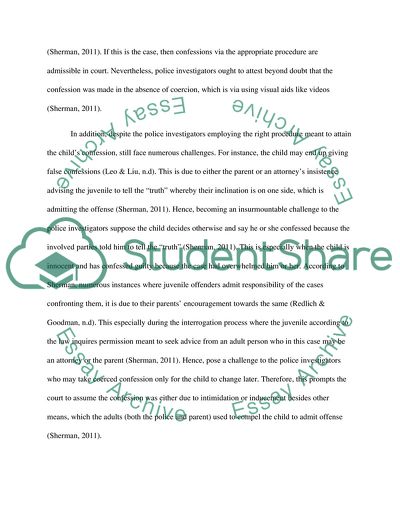 Juvenile Interrogation - Admissibility of a Juvenile Confession