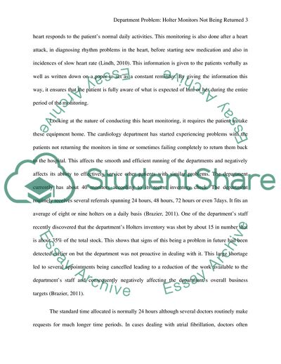 Department Problem: Holter Monitors Not Being Returned
