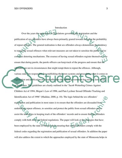 Psychological Analysis of Sex Offenders