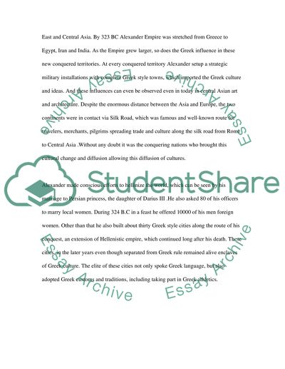 Cultural Effects of Alexanders Conquests