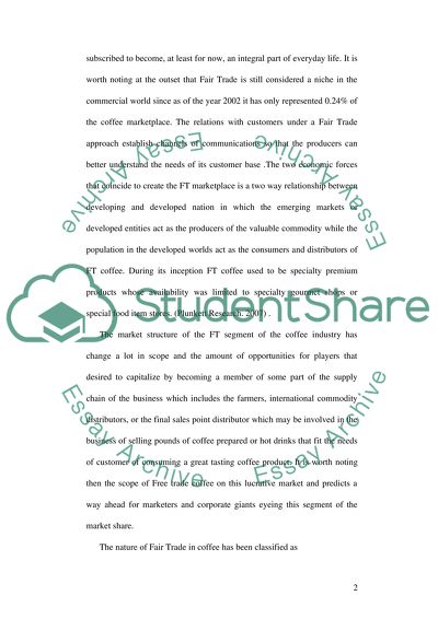 The Future of the Fair Trade Coffee Industry in Britain