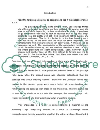 The Effect of Context Difference to Comprehension and Recall