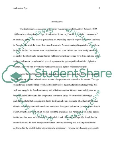 Jacksonian Age womens reform