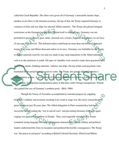 The Treaty of Versailles to the rise of Nazism in Germany