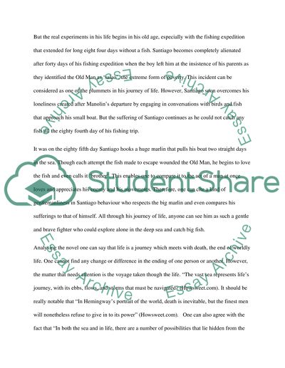 The Old Man and the Sea as a Symbolic Representation of Mans Journey of Life