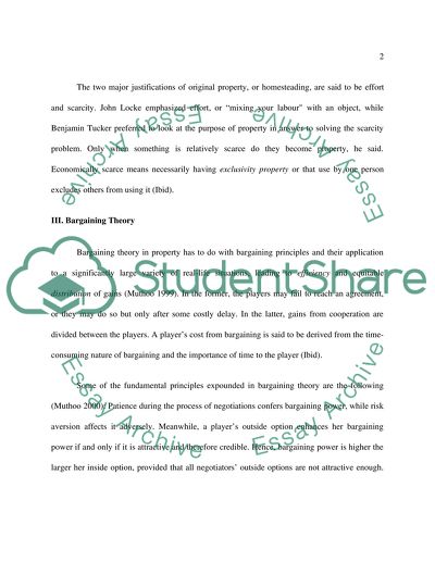 Property and its Economic Explanation