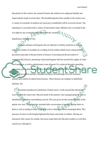 How medical care important during war