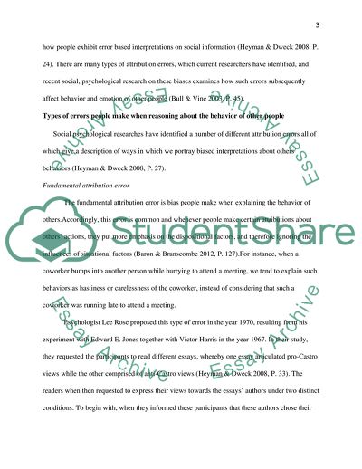 Explaining About Others Behavior