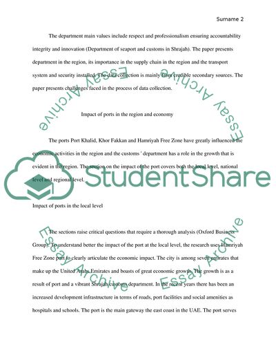 Seaport and Customs in United Arabs Emirates (Shrajah)