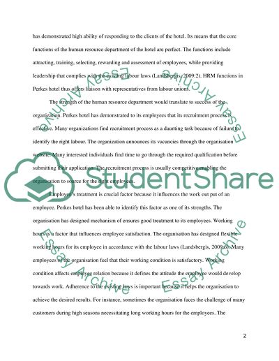 Hospitality Management: Parkers Hotel London