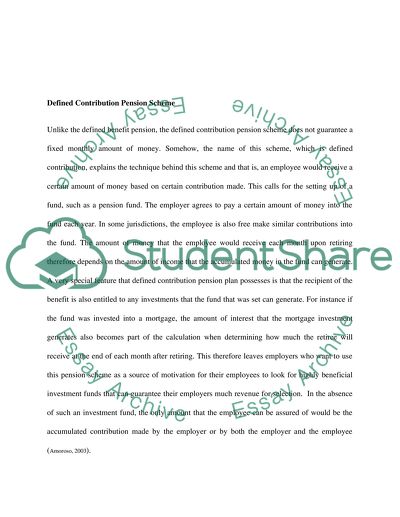 Pension Scheme Benefits