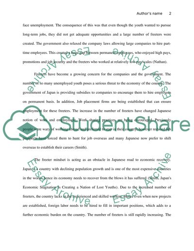 The rise of freeters and their relationship to the Japanese workforce and economy