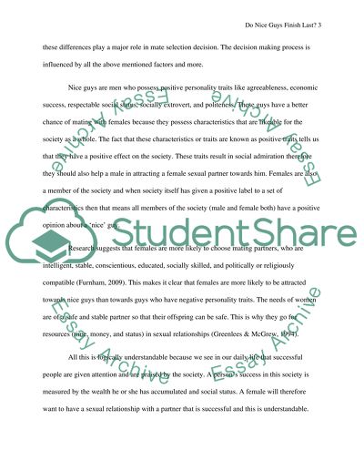 Do Nice Guys Finish Last