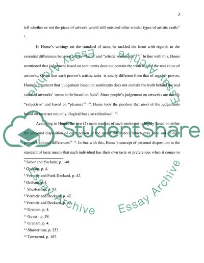 Flaws in Humes Idea on Universal Standard of Taste